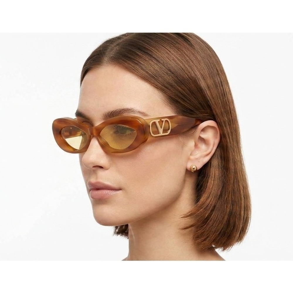 Valentino VLS Women's Sunglasses 178C HAVANA / GOLD